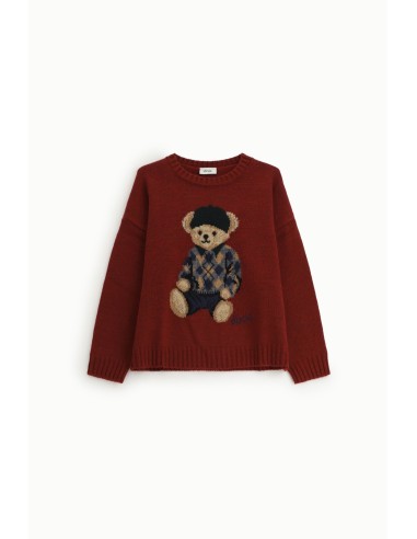 Dixie ronde-hals trui met teddybeerprint