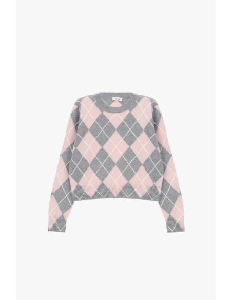 Dixie trui met ronde hals, argylemotief en normale pasvorm