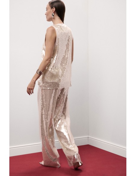 Dixie Palazzo-broek met hoge taille en pailletten