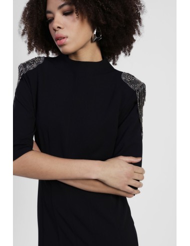 Korte jurk met aangezette juweelspaghettibandjes Dixie