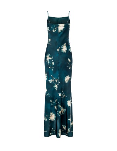 Lange zeemeerminjurk van satijn met bloemenprint van Rinascimento