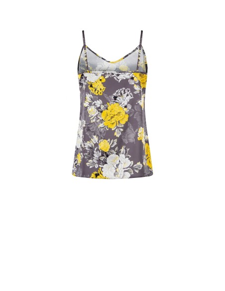 Rinascimento top met bloemenprint van satijn met getailleerde pasvorm