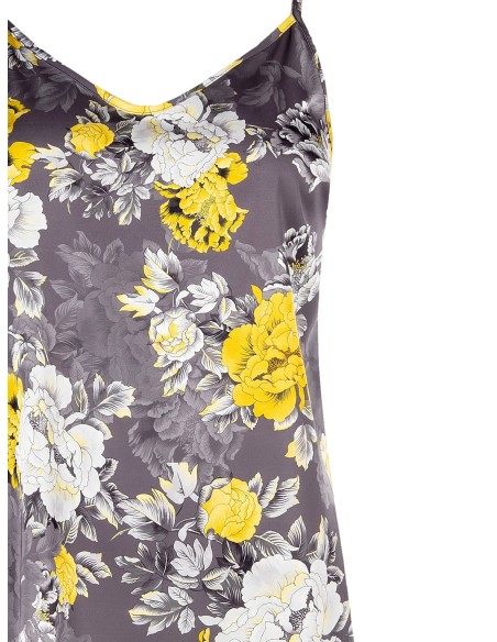 Rinascimento top met bloemenprint van satijn met getailleerde pasvorm