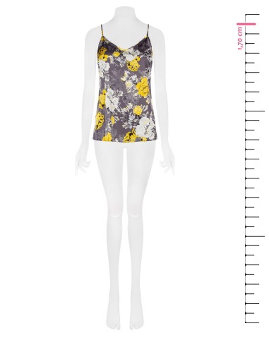Rinascimento top met bloemenprint van satijn met getailleerde pasvorm