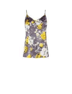 Rinascimento top met bloemenprint van satijn met getailleerde pasvorm
