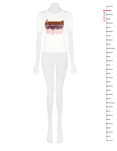 Regular viscose T-shirt met Rinascimento-logo-opdruk