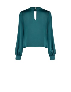 Ruime A-lijnblouse van satijn met kleine V-hals Rinascimento 2