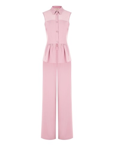 Georgette blouse met volant en juweelknopen Rinascimento