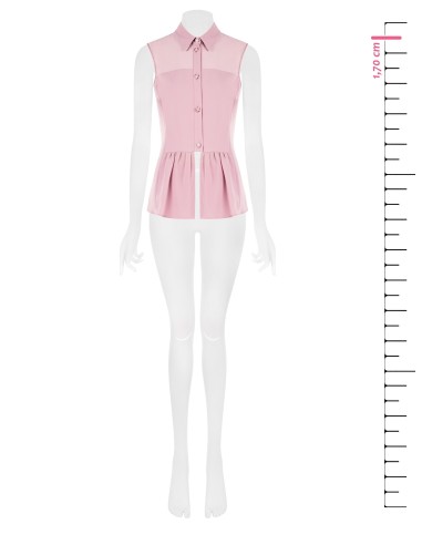 Georgette blouse met volant en juweelknopen Rinascimento