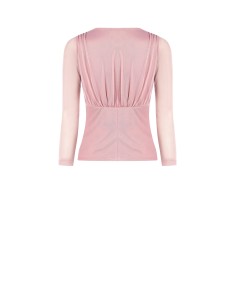 Getailleerde blouse van elastische tule met gekruiste V-hals Rinascimento 2