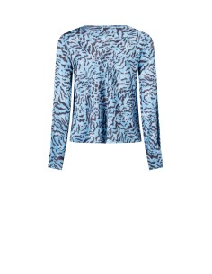 Ruime satijnen blouse met dierenprint en gedrapeerde halslijn van Rinascimento 2