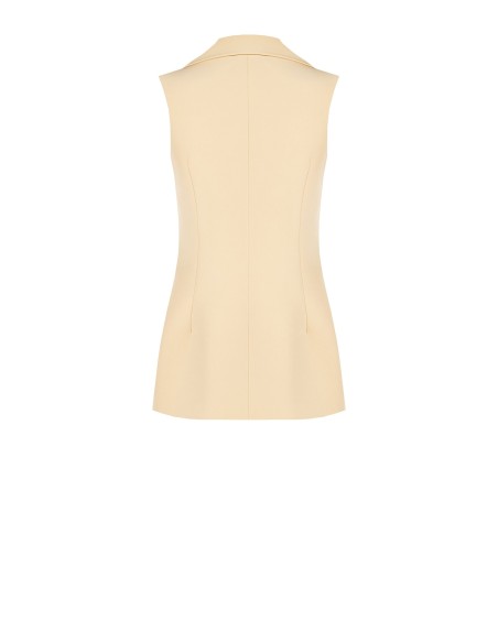 Getailleerd lang model gilet van technische stof van Rinascimento