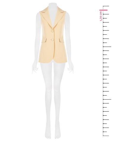 Getailleerd lang model gilet van technische stof van Rinascimento
