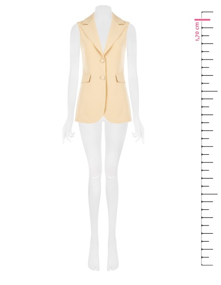 Getailleerd lang model gilet van technische stof van Rinascimento
