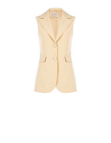 Getailleerd lang model gilet van technische stof van Rinascimento