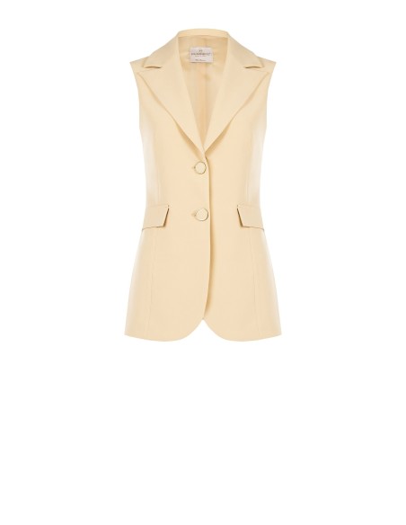 Getailleerd lang model gilet van technische stof van Rinascimento