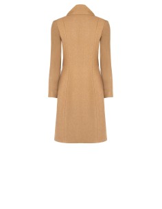 Lange beige jas met geïntegreerde sjaal Rinascimento 2