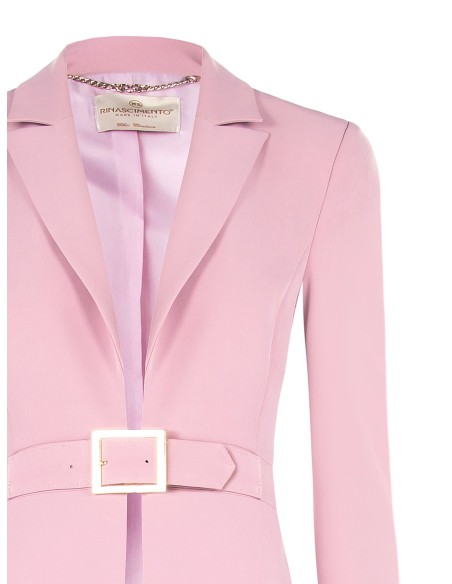 Lange blazer met jaslook van technische stof met gesp Rinascimento