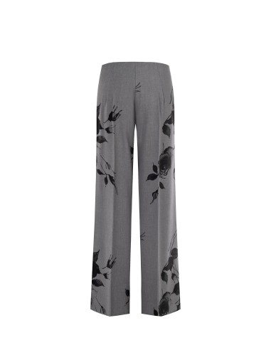 Palazzo-broek van polyviscose met rozen en zijrits van Rinascimento