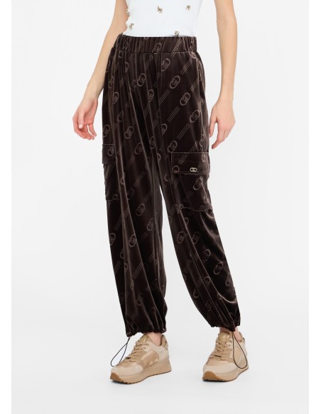 Joggingbroek van chenille met Liu Jo-logo