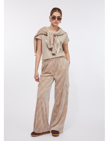 Joggingbroek van chenille met Liu Jo-logo