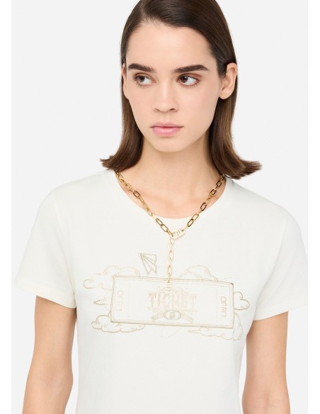 Liu Jo T-shirt met gelamineerde print
