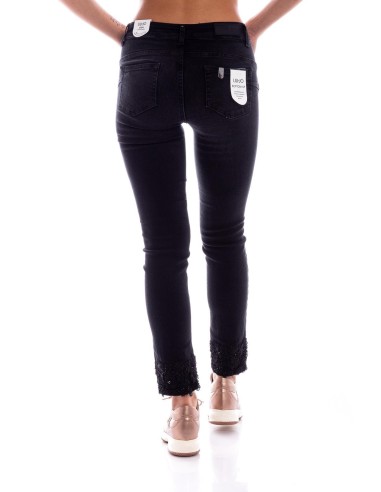 Skinny jeans van denim met Swarovski van Liu Jo