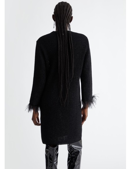 Gebreide jurk met lurex en veren van Liu Jo