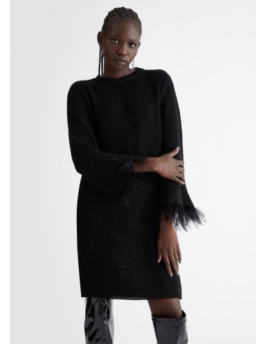 Gebreide jurk met lurex en veren van Liu Jo
