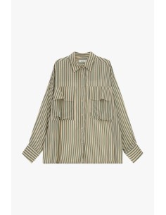 Oversized gestreept overhemd met borstzakken Dixie 2