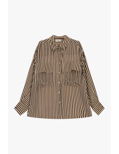 Oversized gestreept overhemd met borstzakken Dixie