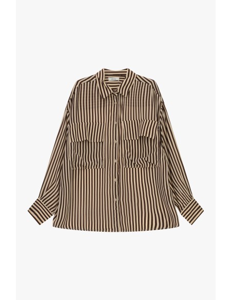 Oversized gestreept overhemd met borstzakken Dixie