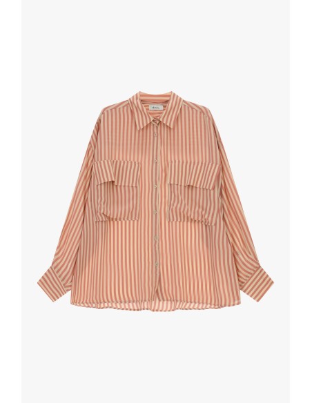 Oversized gestreept overhemd met borstzakken Dixie