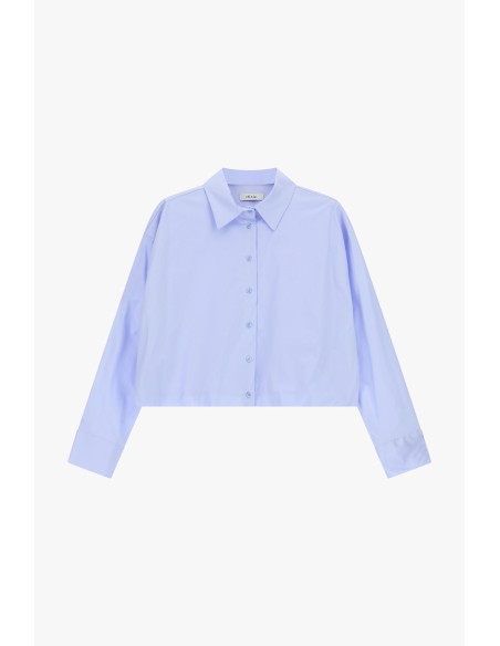 Cropped overhemd met lange mouwen en klassieke kraag Dixie