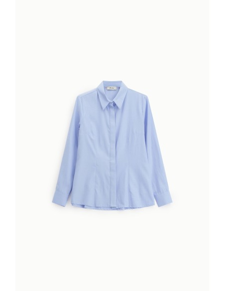 Dixie-shirt met klassieke kraag en verborgen knopen
