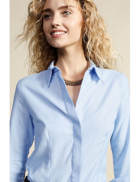 Dixie-shirt met klassieke kraag en verborgen knopen