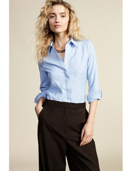 Dixie-shirt met klassieke kraag en verborgen knopen