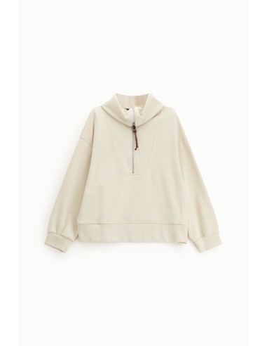 Dixie sweatshirt met ritssluiting, polokraag en lange mouwen