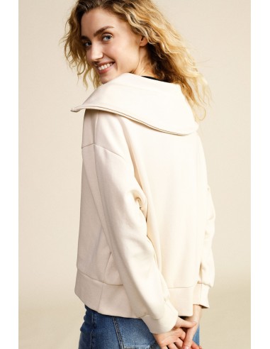Dixie sweatshirt met ritssluiting, polokraag en lange mouwen