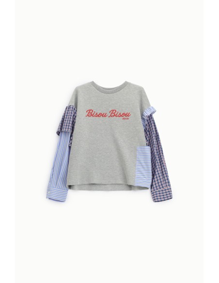 Sweater met ronde hals en mouwen met patchworkmotief Dixie