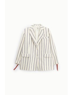 Gestreepte blazer met zakken aan de voorkant en splitten Dixie