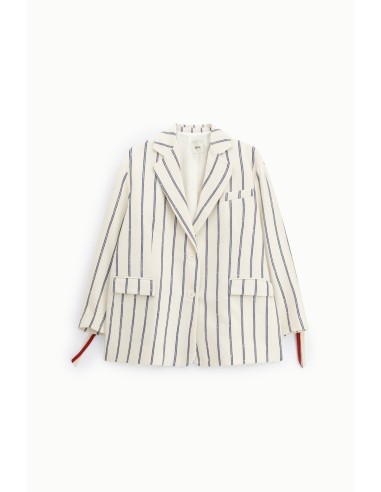 Gestreepte blazer met zakken aan de voorkant en splitten Dixie