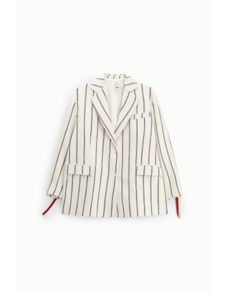 Gestreepte blazer met zakken aan de voorkant en splitten Dixie