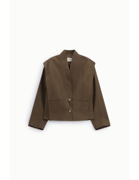 Korte blazer met dubbele borstzak en sluiting met twee knopen Dixie