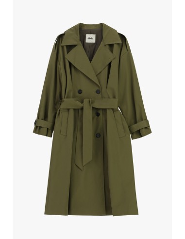 Dixie trenchcoat met dubbele rij knopen, riem en brede revers