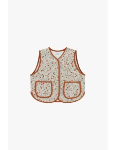 Dixie mouwloos vest met bloemenmotief en knopen 2