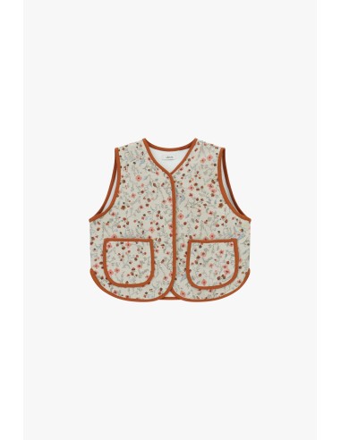 Dixie mouwloos vest met bloemenmotief en knopen