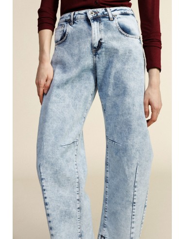 Dixie-jeans met wijde pijpen en contrasterende naden aan de voorkant