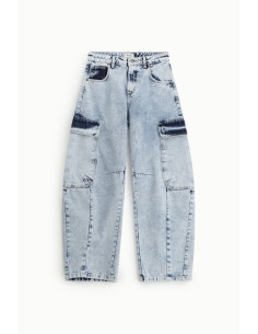 Balloon-fit jeans met cargozakken en Dixie-riem 2