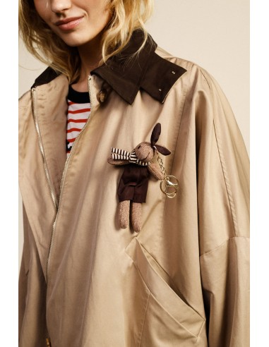 Oversized korte jas met ritssluiting en contrasterende kraag Dixie